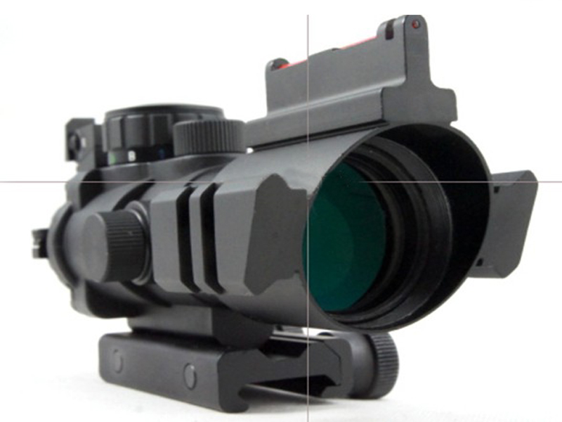 New Scope Sight 4X32 Illumimated Red/Green/Blue Dot Laser With Red Fiber Optic Fixed optics Sight Side Rails For Hunting