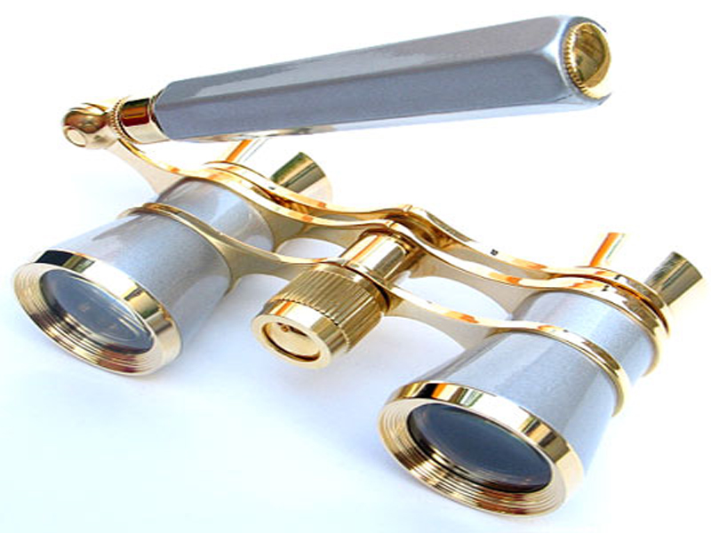 Brass Opera Theatre Binocular 3X25 Lady Glasses w/Case Optics Lens prism Coated