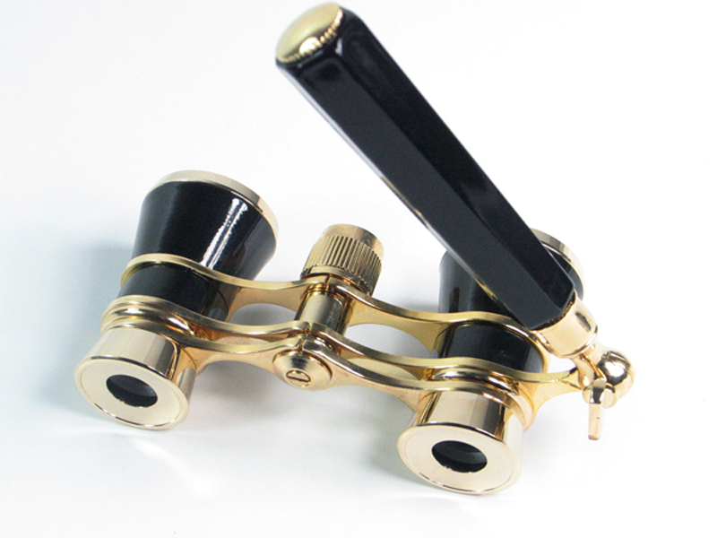 Brass Opera Theatre Binoculars 3x25 Glasses Coated Black