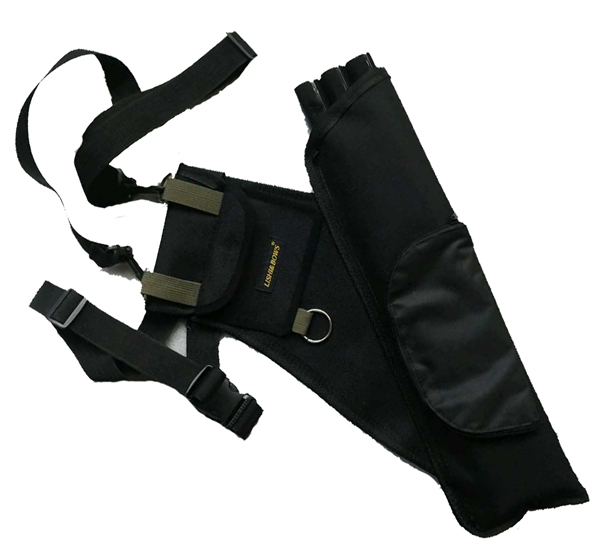 Black  Three Tubes Quiver Arrows Holder Archery with Belt Waist