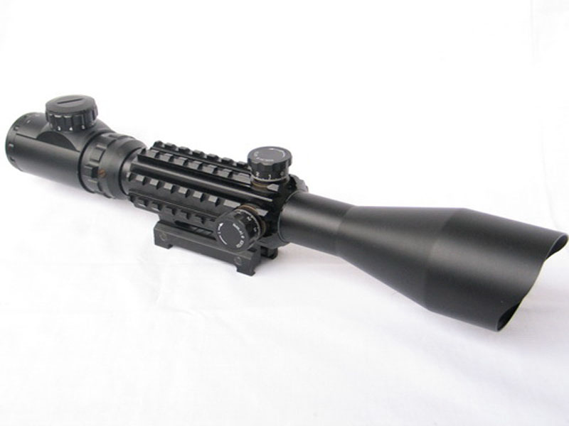  4-12X50EG Green&Red Mil Dot Riflescope Mounting Rail