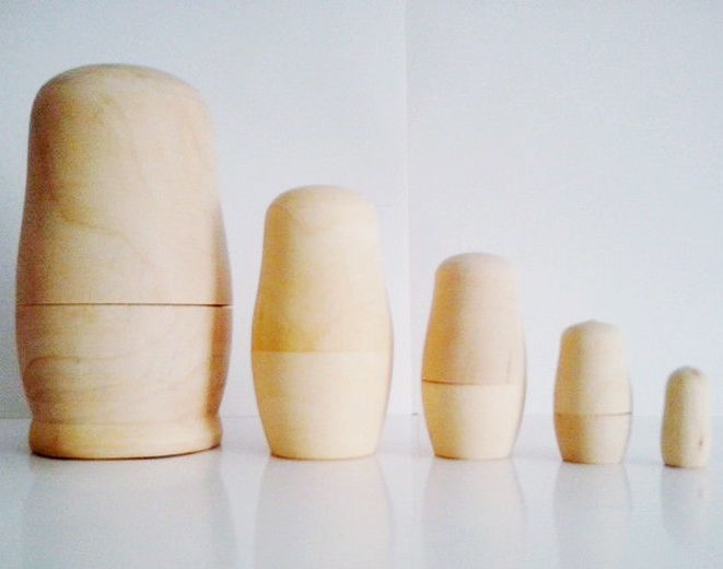 5Pcs Blank Unpainted Special DIY Gift Make Your Own Russian Nesting Dolls