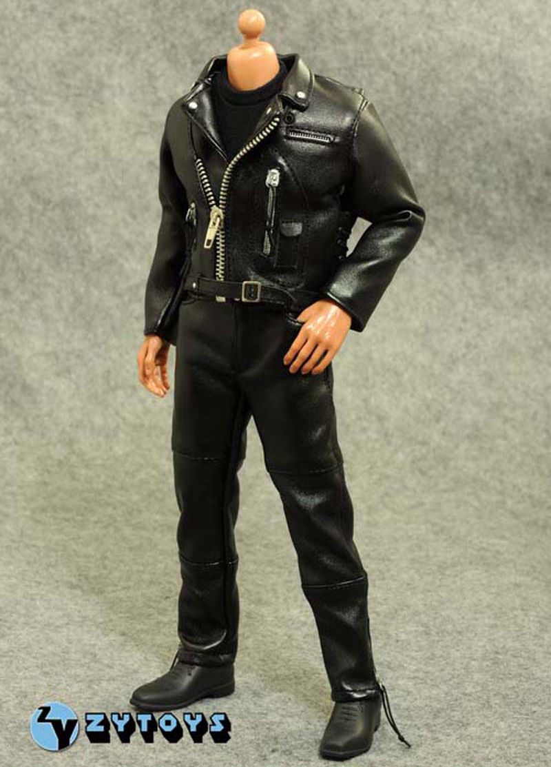 ZY Toys Female Clothes 1/6 Black T-800 Women Leather Suit F 12" Action Figure